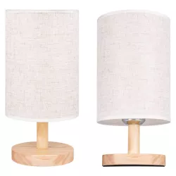Lampka Na Biurko Biurkowa Nocna szkolna E27 LED DREWNO biała-5904703022695