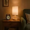 Lampka Na Biurko Biurkowa Nocna szkolna E27 LED DREWNO biała-5904703022695