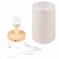 Lampka Na Biurko Biurkowa Nocna szkolna E27 LED DREWNO biała-5904703022695