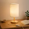 Lampka Na Biurko Biurkowa Nocna szkolna E27 LED DREWNO biała-5904703022695