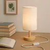 Lampka Na Biurko Biurkowa Nocna szkolna E27 LED DREWNO biała-5904703022695