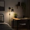 Kinkiet ścienny na ramieniu E27 lampa wewnętrzna ścienna LED włącznik czarn-5904703023258