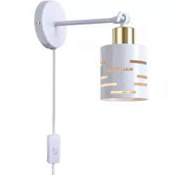 Kinkiet ścienny na ramieniu E27 lampa wewnętrzna ścienna LED włącznik biały-5904703023241