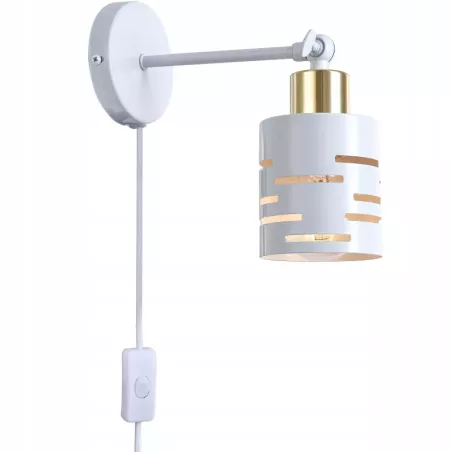 Kinkiet ścienny na ramieniu E27 lampa wewnętrzna ścienna LED włącznik biały-5904703023241