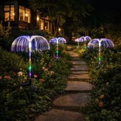 Lampki Solarne do Ogrodu Meduza 77cm LED Wbijane z Czujnikiem Wodoodporne-5904703023913