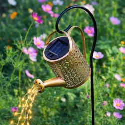 Lampki Solarne do Ogrodu Konewka 80cm LED Wbijane z Czujnikiem Wodoodporne-5904703023951