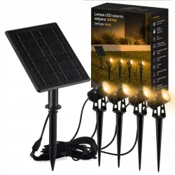 Lampka solarna do ogrodu 4x reflektor wbijany LED z Czujnikiem Wodoodporny-5904703029700