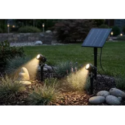 Lampka solarna do ogrodu 2x reflektor wbijany LED z Czujnikiem Wodoodporny-5904703029694
