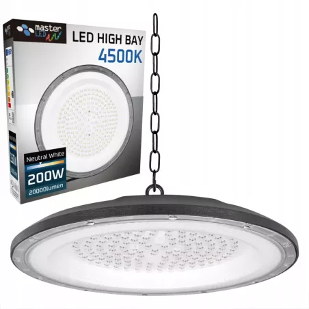 Lampa przemysłowa LED UFO High Bay 200W 20000lm IP65 magazyn hala sklep-5904703006725