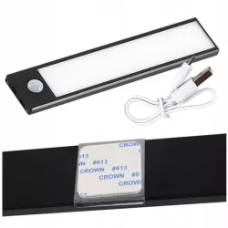 LAMPKA PODSZAFKOWA LED USB Z CZUJNIKIEM RUCHU PIR NA AKUMULATOR 20CM 1W-5904703007579