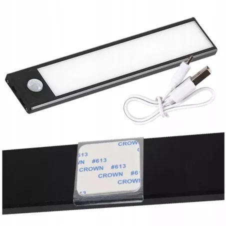 LAMPKA PODSZAFKOWA LED USB Z CZUJNIKIEM RUCHU PIR NA AKUMULATOR 20CM 1W-5904703007579