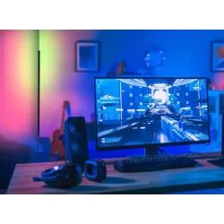LAMPA PODŁOGOWA NAROŻNA LED RGB GRUNDIG SENSOR MUZYKI 140cm + PILOT-5903002033555