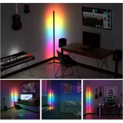 Lampa Stojąca Podłogowa LED narożna APLIKACJA 140CM RGB CCT + pilot-5908263389571