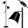 Lampa Stojąca Podłogowa LED czarna 140cm Do Czytania 2x E27 czarna złota-5904703017325