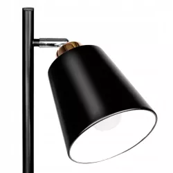Lampa Stojąca Podłogowa LED czarna 140cm Do Czytania 2x E27 czarna złota-5904703017325