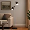 Lampa Stojąca Podłogowa LED czarna 140cm Do Czytania 2x E27 czarna złota-5904703017325