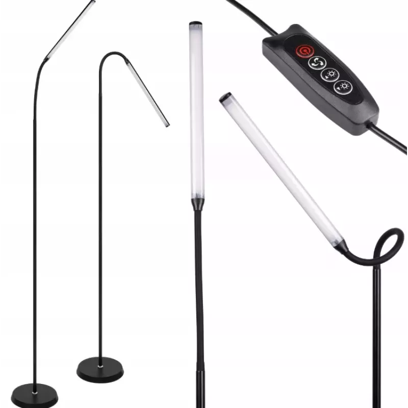 Lampa Lampka Stojąca Podłogowa 170cm Do Czytania LED czarna USB-5904703017318