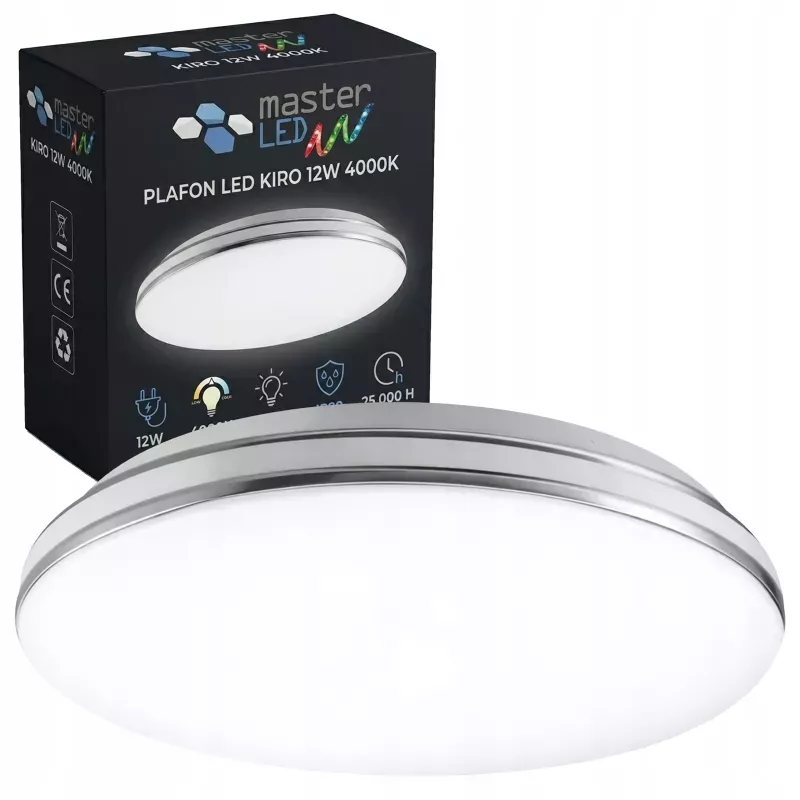 Plafon LED Panel Sufitowy Natynkowy Lampa 12W Nie Mruga Okrągła Biała-5903002036686