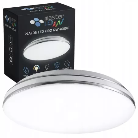 Plafon LED Panel Sufitowy Natynkowy Lampa 12W Nie Mruga Okrągła Biała-5903002036686