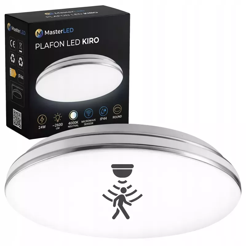 PLAFON LED lampa sufitowa panel 24W 4000K CZUJNIK RUCHU DIP natynkowy-5908263384408