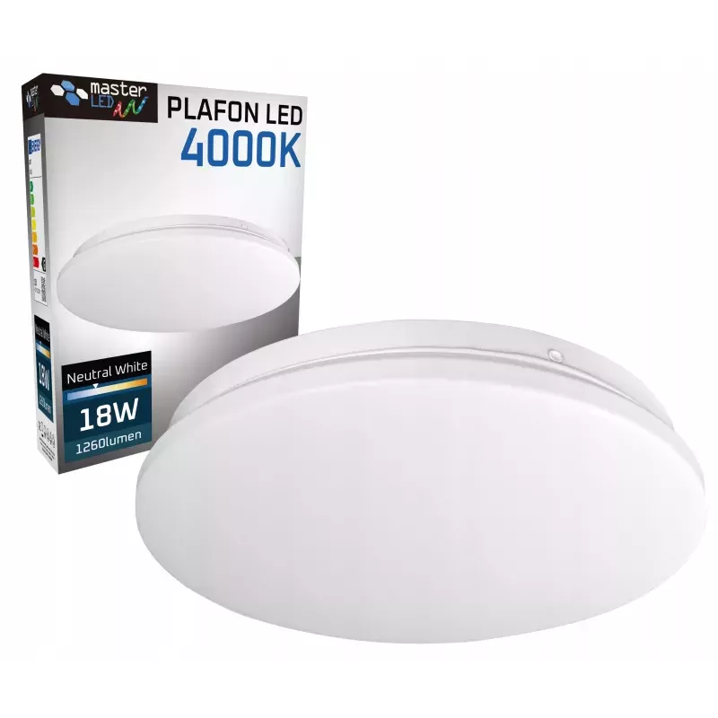 Plafon LED NATYNKOWY 18W sufitowy biały neutralny 4000K oprawa LAMPA panel-5903002035207