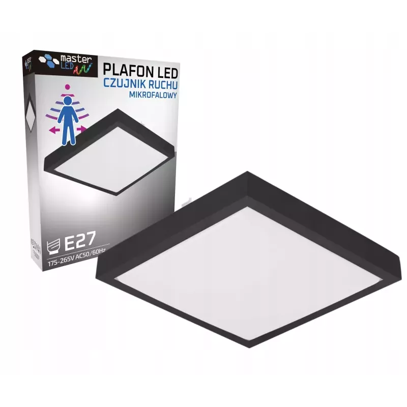 Plafon LED 2x E27 oprawa LAMPA panel CZUJNIK RUCHU MIKROFALOWY-5904703000778