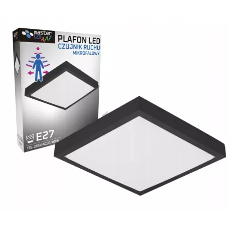 Plafon LED 2x E27 oprawa LAMPA panel CZUJNIK RUCHU MIKROFALOWY-5904703000778