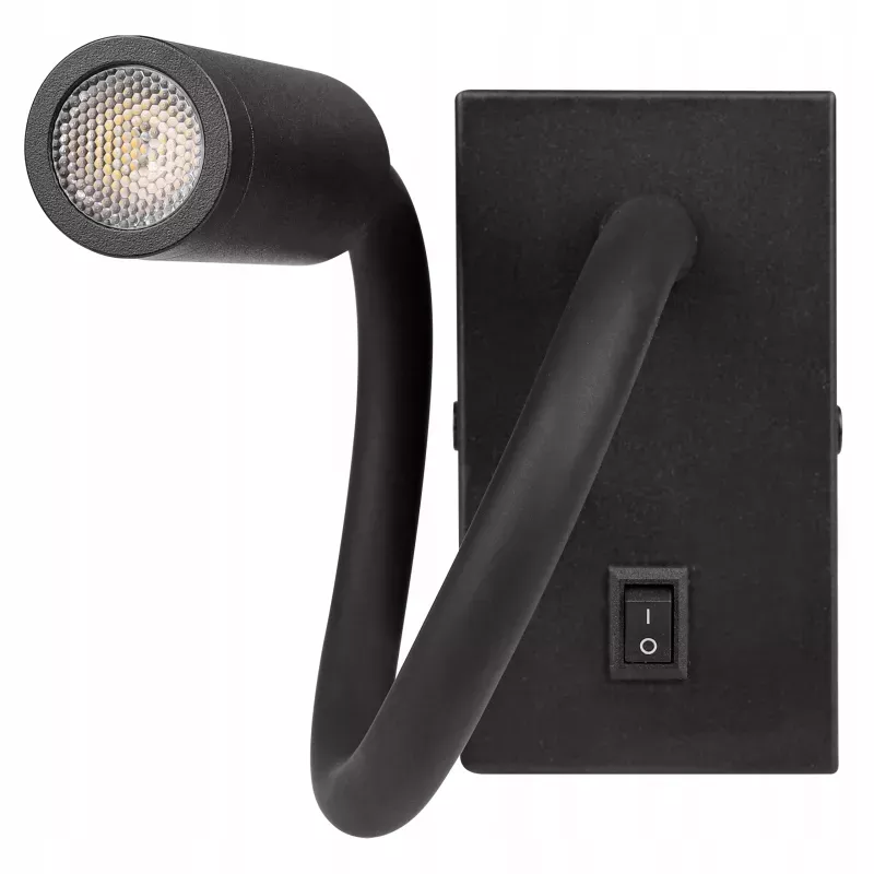 LAMPA ŚCIENNA LED KINKIET DO CZYTANIA WŁĄCZNIK CZARNY regulowana-5908263384323