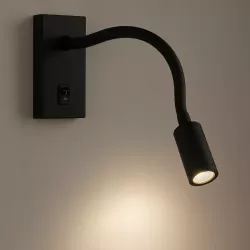 LAMPA ŚCIENNA LED KINKIET DO CZYTANIA WŁĄCZNIK CZARNY regulowana-5908263384323
