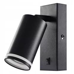 Kinkiet ścienny LAMPA ŚCIENNA GU10 LED DO CZYTANIA WŁĄCZNIK czarna-5908263386662