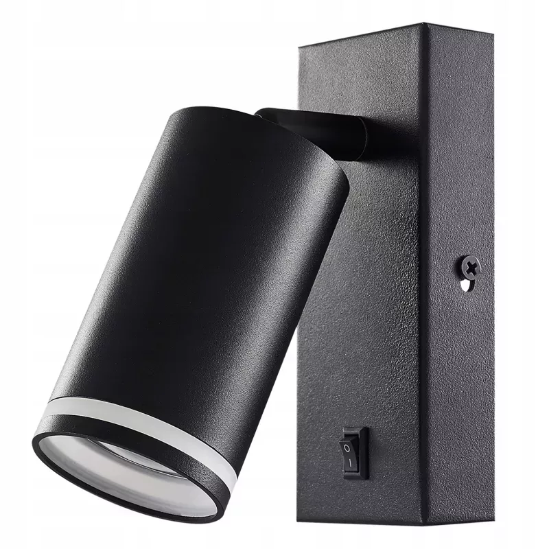 Kinkiet ścienny LAMPA ŚCIENNA GU10 LED DO CZYTANIA WŁĄCZNIK czarna-5908263386662