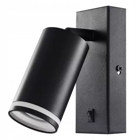 Kinkiet ścienny LAMPA ŚCIENNA GU10 LED DO CZYTANIA WŁĄCZNIK czarna-5908263386662