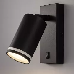 Kinkiet ścienny LAMPA ŚCIENNA GU10 LED DO CZYTANIA WŁĄCZNIK czarna-5908263386662