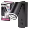 Lampka do czytania NOCNA Kinkiet ścienny LED GU10 Z USB C czarna-5904703001843