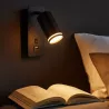 Lampka do czytania NOCNA Kinkiet ścienny LED GU10 Z USB C czarna-5904703001843