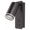 Lampka do czytania NOCNA Kinkiet ścienny LED GU10 Z USB C czarna-5904703001843