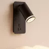 Lampka do czytania NOCNA Kinkiet ścienny LED GU10 Z USB C czarna-5904703001843