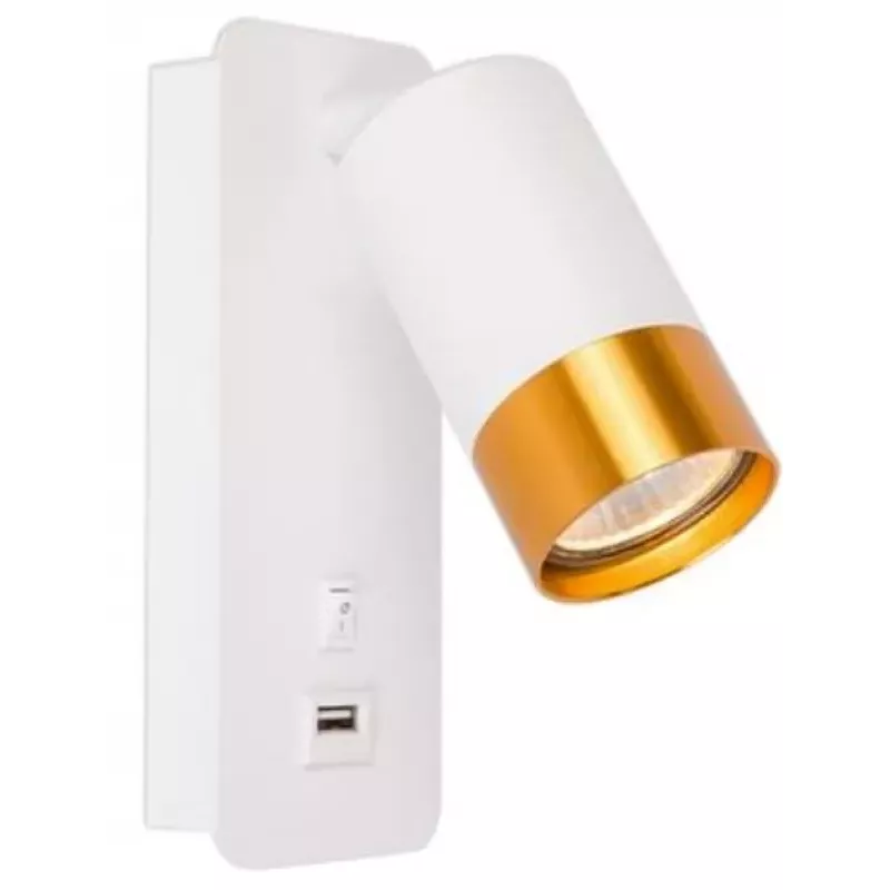 KINKIET LAMPKA LED ścienna do czytania gniazdo USB wyłącznik na GU10-5904703002574