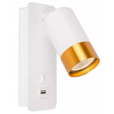 KINKIET LAMPKA LED ścienna do czytania gniazdo USB wyłącznik na GU10-5904703002574