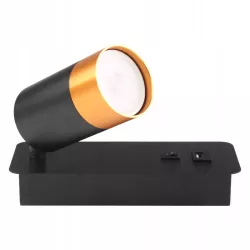 Lampka do czytania NOCNA Kinkiet ścienny LED GU10 czarna złota USB A + C-5904703002581