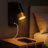 Lampka do czytania NOCNA Kinkiet ścienny LED GU10 czarna złota USB A + C-5904703002581