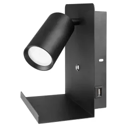 Kinkiet do czytania lampa ścienna GU10 LED USB CZARNY-5903002039649
