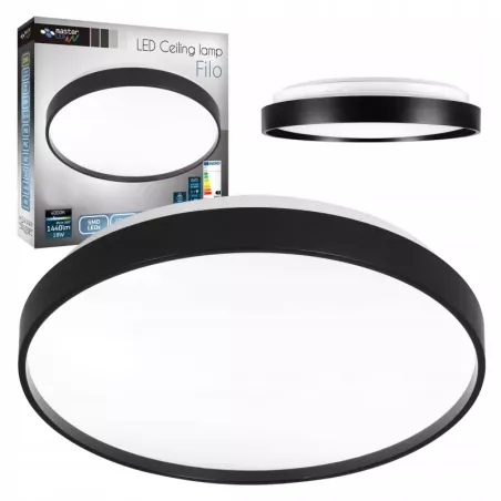 PLAFON SUFITOWY LAMPA LED 18W 4000K PANEL NATYNKOWY SUFITOWY OKRĄGŁY CZARNY-5904703008675