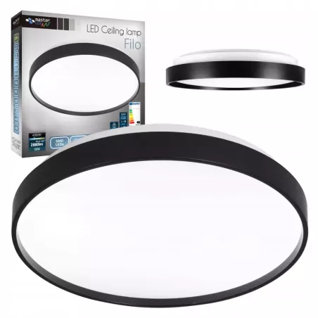 PLAFON LED NATYNKOWY LAMPA SUFITOWA 36W 4000K PANEL SUFITOWY OKRĄGŁY CZARNY-5904703008699
