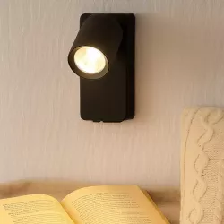 Kinkiet ścienny LAMPA ŚCIENNA GU10 LED DO CZYTANIA WŁĄCZNIK CZARNA USB-5904703010944