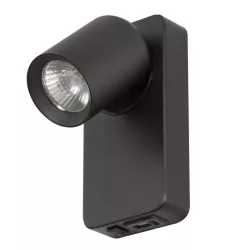 Kinkiet ścienny LAMPA ŚCIENNA GU10 LED DO CZYTANIA WŁĄCZNIK CZARNA USB-5904703010944