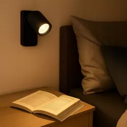 Kinkiet ścienny LAMPA ŚCIENNA GU10 LED DO CZYTANIA WŁĄCZNIK CZARNA USB-5904703010944