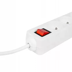 Przedłużacz listwa zasilająca 1,5m UZIEMIENIE 3 GNIAZDA BIAŁY 3x1MM-5904703013808