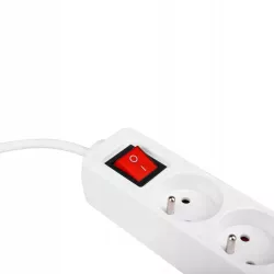 Przedłużacz listwa zasilająca 1,5m UZIEMIENIE 3 GNIAZDA BIAŁY 3x1MM-5904703013808