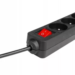 Przedłużacz listwa zasilająca 1,5m UZIEMIENIE 4 GNIAZD CZARNY 3x1MM-5904703013877